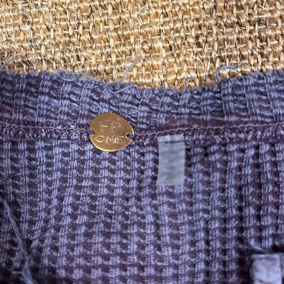 Free People Purple Waffle Knit Top - Picture 4 of 8